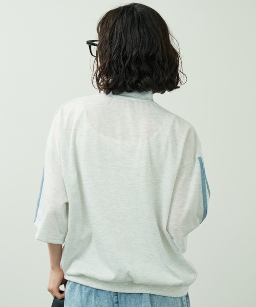 A.D.C.L.(エーディーシーエル)の「ロゴ刺繍&ライン ハーフジッププルオーバー(Tシャツ/カットソー・レディース・グリーン/ブルー・M/L)」の18枚目の写真