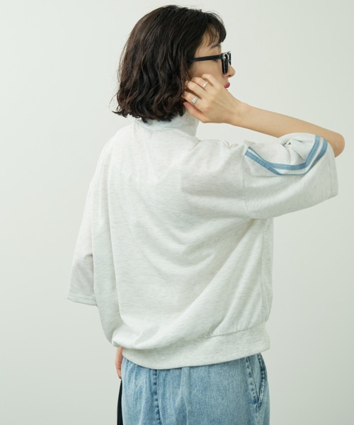 A.D.C.L.(エーディーシーエル)の「ロゴ刺繍&ライン ハーフジッププルオーバー(Tシャツ/カットソー・レディース・グリーン/ブルー・M/L)」の19枚目の写真
