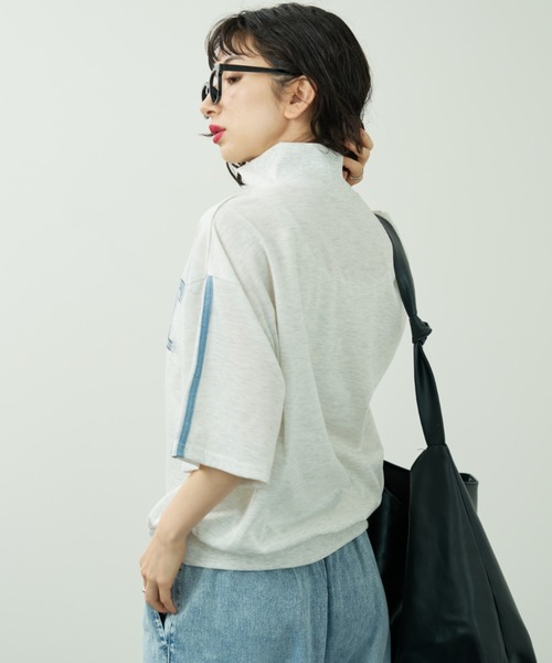 A.D.C.L.(エーディーシーエル)の「ロゴ刺繍&ライン ハーフジッププルオーバー(Tシャツ/カットソー・レディース・グリーン/ブルー・M/L)」の20枚目の写真