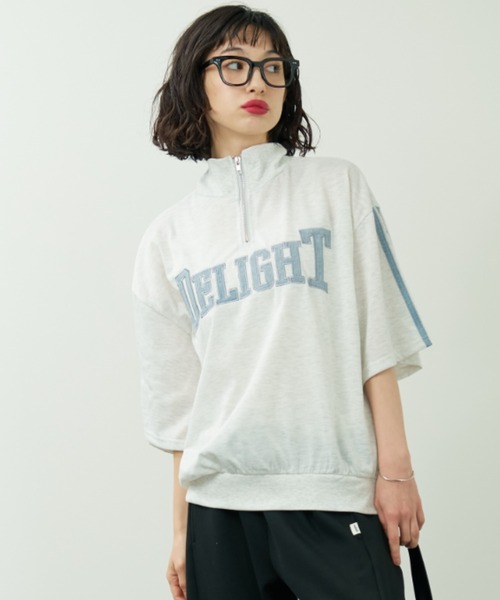 A.D.C.L.(エーディーシーエル)の「ロゴ刺繍&ライン ハーフジッププルオーバー(Tシャツ/カットソー・レディース・グリーン/ブルー・M/L)」の10枚目の写真