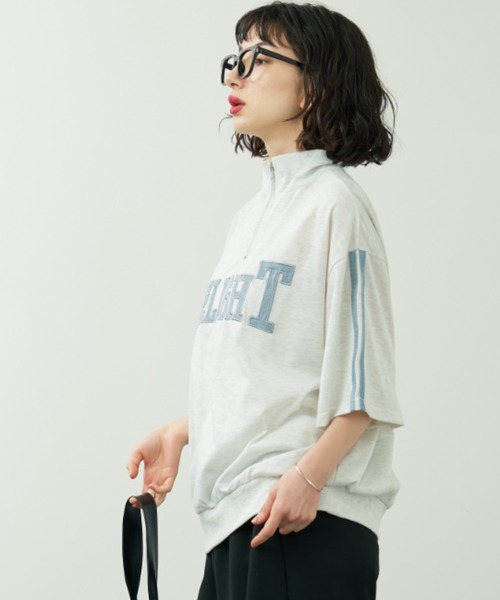 A.D.C.L.(エーディーシーエル)の「ロゴ刺繍&ライン ハーフジッププルオーバー(Tシャツ/カットソー・レディース・グリーン/ブルー・M/L)」の11枚目の写真