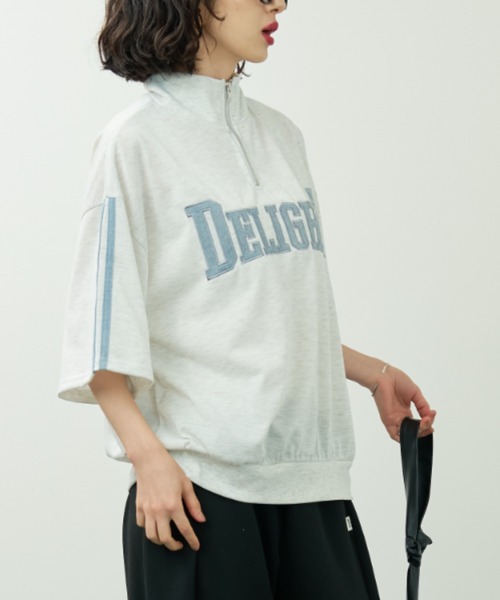 A.D.C.L.(エーディーシーエル)の「ロゴ刺繍&ライン ハーフジッププルオーバー(Tシャツ/カットソー・レディース・グリーン/ブルー・M/L)」の12枚目の写真