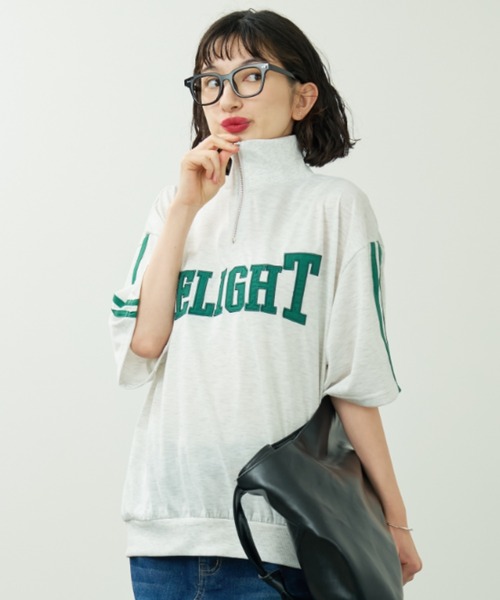A.D.C.L.(エーディーシーエル)の「ロゴ刺繍&ライン ハーフジッププルオーバー(Tシャツ/カットソー・レディース・グリーン/ブルー・M/L)」の3枚目の写真