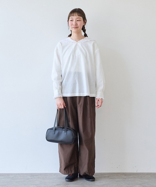 bulle de savon(ビュルデサボン)の「モールスキン ワイド パンツ(その他パンツ・レディース・ネイビー/アイボリー/ブラウン・FREE)」の4枚目の写真