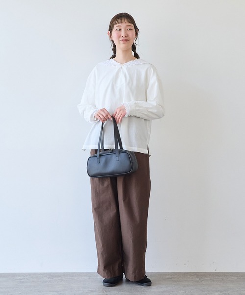 bulle de savon(ビュルデサボン)の「モールスキン ワイド パンツ(その他パンツ・レディース・ネイビー/アイボリー/ブラウン・FREE)」の5枚目の写真