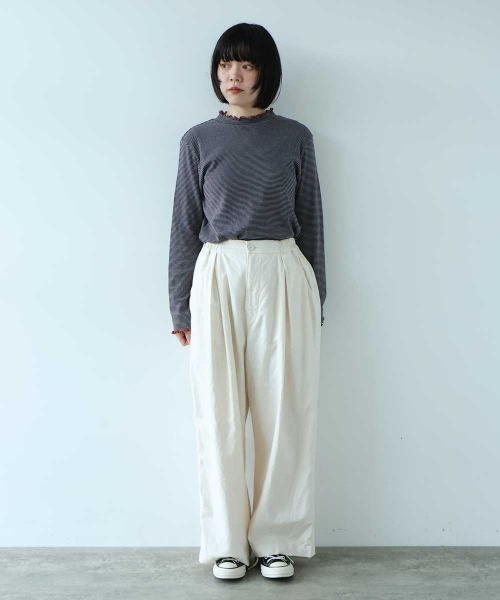 bulle de savon(ビュルデサボン)の「モールスキン ワイド パンツ(その他パンツ・レディース・ネイビー/アイボリー/ブラウン・FREE)」の12枚目の写真