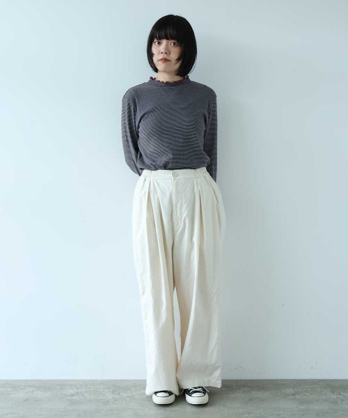 bulle de savon(ビュルデサボン)の「モールスキン ワイド パンツ(その他パンツ・レディース・ネイビー/アイボリー/ブラウン・FREE)」の13枚目の写真