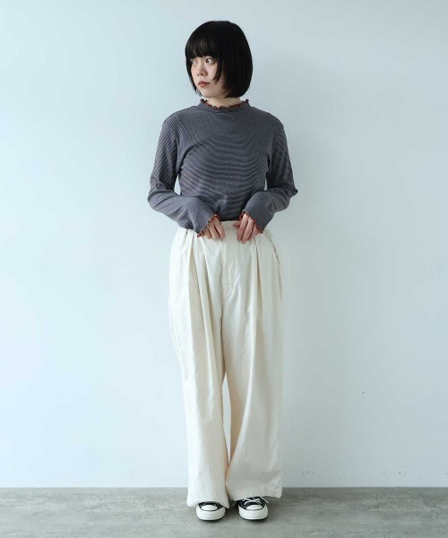 bulle de savon(ビュルデサボン)の「モールスキン ワイド パンツ(その他パンツ・レディース・ネイビー/アイボリー/ブラウン・FREE)」の14枚目の写真