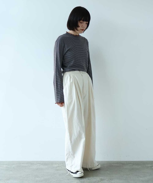 bulle de savon(ビュルデサボン)の「モールスキン ワイド パンツ(その他パンツ・レディース・ネイビー/アイボリー/ブラウン・FREE)」の17枚目の写真