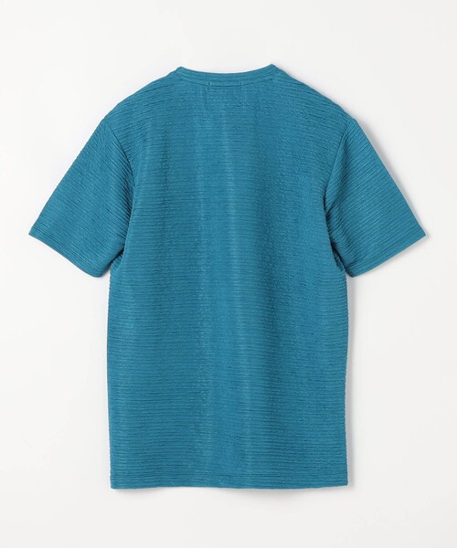 NICOLE selection(ニコルセレクション)の「ブリスタージャカードVネック半袖プルオーバー(Tシャツ/カットソー・メンズ・チャコールグレー/ブラック/ホワイト/アクア/ネイビー・M/L/XL)」の21枚目の写真