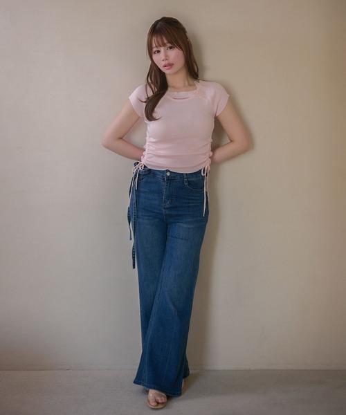 M DOLLY（エムドリー）の「Butterfly iris knit tops/バタフライアイリス ニットトップス（ニット/セーター・レディース・ライトブルー/ミント/ピンク・FREE）」の21枚目の写真