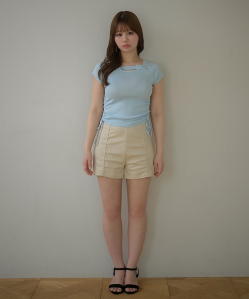 M DOLLY（エムドリー）の「Butterfly iris knit tops/バタフライアイリス ニットトップス（ニット/セーター・レディース・ライトブルー/ミント/ピンク・FREE）」の15枚目の写真