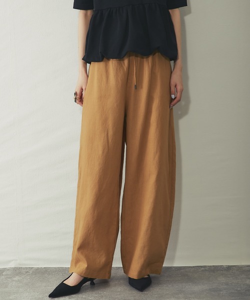 ANOTHER S(アナザーエス)の「綿リネンドロストワイドパンツ(その他パンツ・レディース・チャコールグレー/レッド/キャメル・FREE)」の21枚目の写真