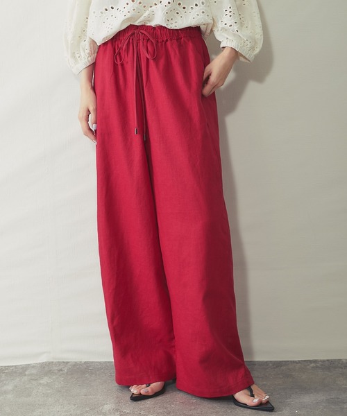ANOTHER S(アナザーエス)の「綿リネンドロストワイドパンツ(その他パンツ・レディース・チャコールグレー/レッド/キャメル・FREE)」の5枚目の写真