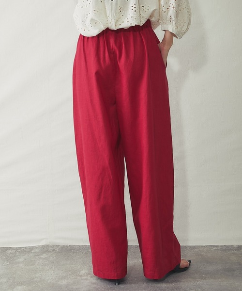 ANOTHER S(アナザーエス)の「綿リネンドロストワイドパンツ(その他パンツ・レディース・チャコールグレー/レッド/キャメル・FREE)」の16枚目の写真