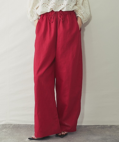 ANOTHER S(アナザーエス)の「綿リネンドロストワイドパンツ(その他パンツ・レディース・チャコールグレー/レッド/キャメル・FREE)」の9枚目の写真