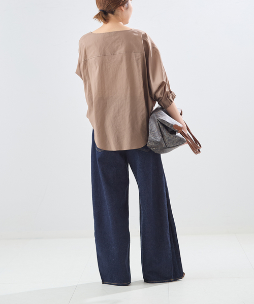 journal standard L'essage(ジャーナルスタンダードレサージュ)の「《追加2》オーガンジーニュアンスノーカラーシャツ(シャツ/ブラウス・レディース・ブラック/ブルー系その他/ブラウン系その他/ホワイト・FREE)」の6枚目の写真
