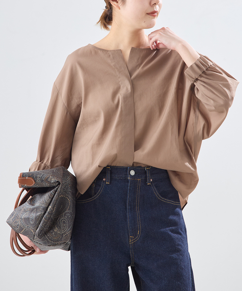 journal standard L'essage(ジャーナルスタンダードレサージュ)の「《追加2》オーガンジーニュアンスノーカラーシャツ(シャツ/ブラウス・レディース・ブラック/ブルー系その他/ブラウン系その他/ホワイト・FREE)」の7枚目の写真