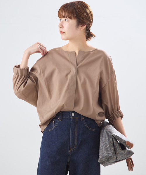 journal standard L'essage(ジャーナルスタンダードレサージュ)の「《追加2》オーガンジーニュアンスノーカラーシャツ(シャツ/ブラウス・レディース・ブラック/ブルー系その他/ブラウン系その他/ホワイト・FREE)」の8枚目の写真