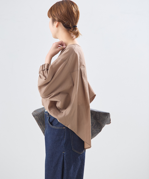 journal standard L'essage(ジャーナルスタンダードレサージュ)の「《追加2》オーガンジーニュアンスノーカラーシャツ(シャツ/ブラウス・レディース・ブラック/ブルー系その他/ブラウン系その他/ホワイト・FREE)」の9枚目の写真