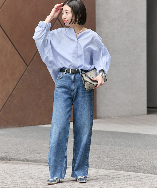 journal standard L'essage(ジャーナルスタンダードレサージュ)の「《追加2》オーガンジーニュアンスノーカラーシャツ(シャツ/ブラウス・レディース・ブラック/ブルー系その他/ブラウン系その他/ホワイト・FREE)」の10枚目の写真