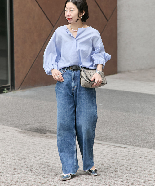 journal standard L'essage(ジャーナルスタンダードレサージュ)の「《追加2》オーガンジーニュアンスノーカラーシャツ(シャツ/ブラウス・レディース・ブラック/ブルー系その他/ブラウン系その他/ホワイト・FREE)」の11枚目の写真
