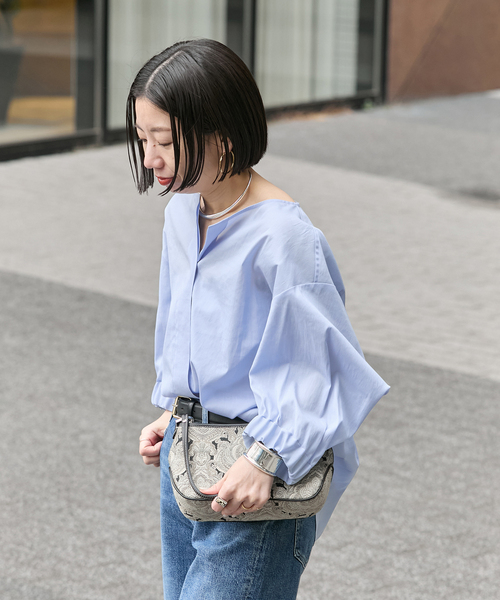 journal standard L'essage(ジャーナルスタンダードレサージュ)の「《追加2》オーガンジーニュアンスノーカラーシャツ(シャツ/ブラウス・レディース・ブラック/ブルー系その他/ブラウン系その他/ホワイト・FREE)」の15枚目の写真