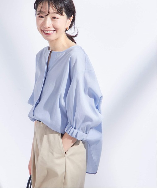 journal standard L'essage(ジャーナルスタンダードレサージュ)の「《追加2》オーガンジーニュアンスノーカラーシャツ(シャツ/ブラウス・レディース・ブラック/ブルー系その他/ブラウン系その他/ホワイト・FREE)」の21枚目の写真