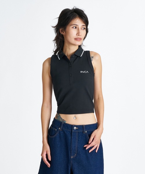 RVCA(ルーカ)の「RVCA ウィメンズ ONSHORE UTILITY RIBBED TT タンクトップ 【2026年夏モデル】(タンクトップ・レディース・ブラック・MEDIUM)」の1枚目の写真