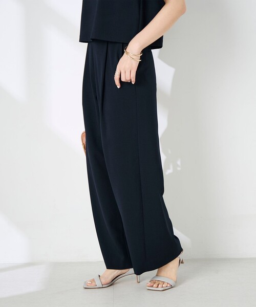 NOLLEY’S（ノーリーズ）の「《セットアップ対応》ウォッシャブル麻調ワイドパンツ（その他パンツ・レディース・ベージュ/ネイビー・38/36/34）」の14枚目の写真
