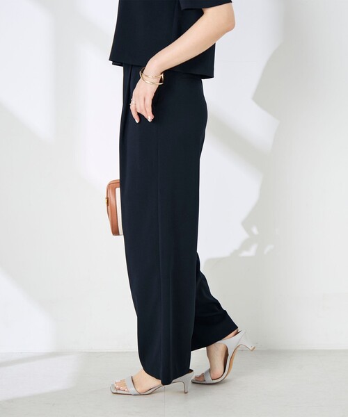 NOLLEY’S（ノーリーズ）の「《セットアップ対応》ウォッシャブル麻調ワイドパンツ（その他パンツ・レディース・ベージュ/ネイビー・38/36/34）」の15枚目の写真