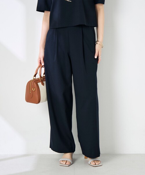 NOLLEY’S（ノーリーズ）の「《セットアップ対応》ウォッシャブル麻調ワイドパンツ（その他パンツ・レディース・ベージュ/ネイビー・38/36/34）」の18枚目の写真