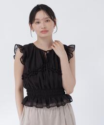 NATURAL BEAUTY BASIC | フリルシャーリングペプラムブラウス(シャツ/ブラウス)