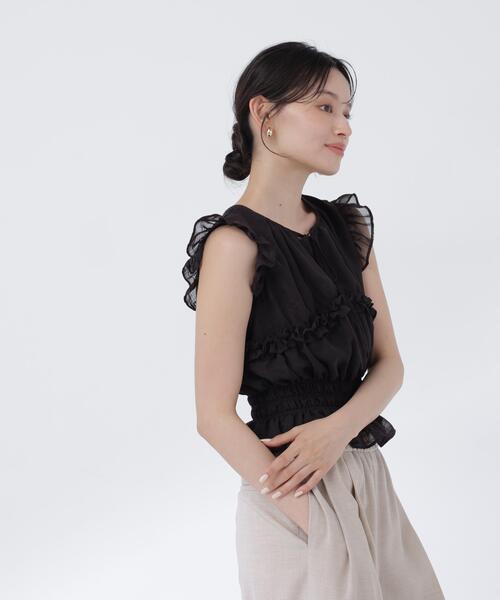 NATURAL BEAUTY BASIC(ナチュラルビューティーベーシック)の「フリルシャーリングペプラムブラウス(シャツ/ブラウス・レディース・ベージュ系その他/オフホワイト/ブラック/ブラウン系その他・フリ-)」の16枚目の写真