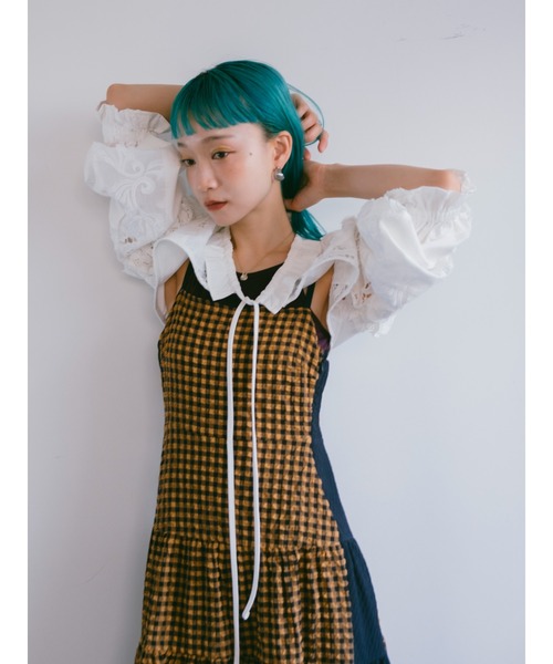 ELLA CANTARIA(エヤカンタリア)の「Lace Patchwork Bolero|レースパッチワークボレロ(カーディガン/ボレロ・レディース・ホワイト/ライトイエロー・FREE)」の12枚目の写真