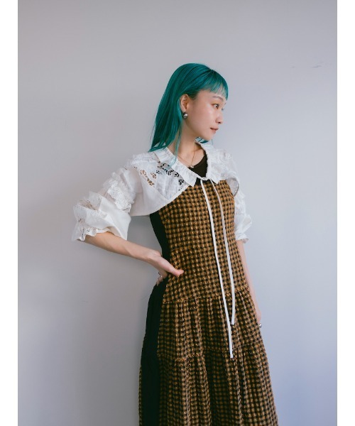 ELLA CANTARIA(エヤカンタリア)の「Lace Patchwork Bolero|レースパッチワークボレロ(カーディガン/ボレロ・レディース・ホワイト/ライトイエロー・FREE)」の14枚目の写真