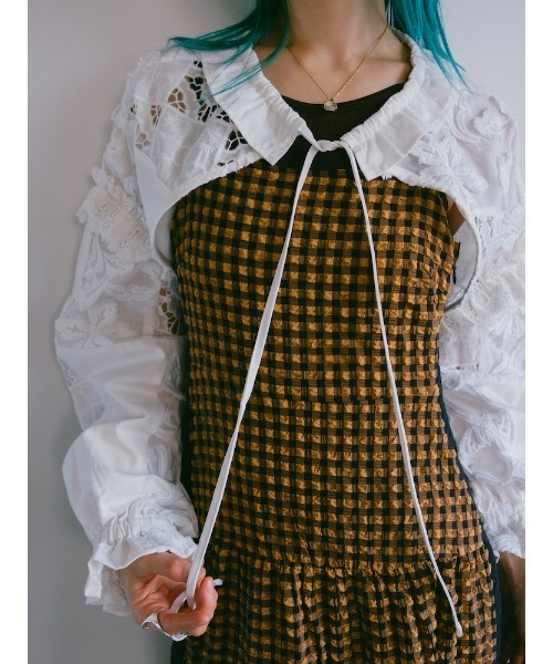 ELLA CANTARIA(エヤカンタリア)の「Lace Patchwork Bolero|レースパッチワークボレロ(カーディガン/ボレロ・レディース・ホワイト/ライトイエロー・FREE)」の19枚目の写真