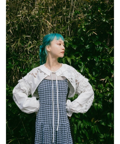 ELLA CANTARIA(エヤカンタリア)の「Lace Patchwork Bolero|レースパッチワークボレロ(カーディガン/ボレロ・レディース・ホワイト/ライトイエロー・FREE)」の6枚目の写真