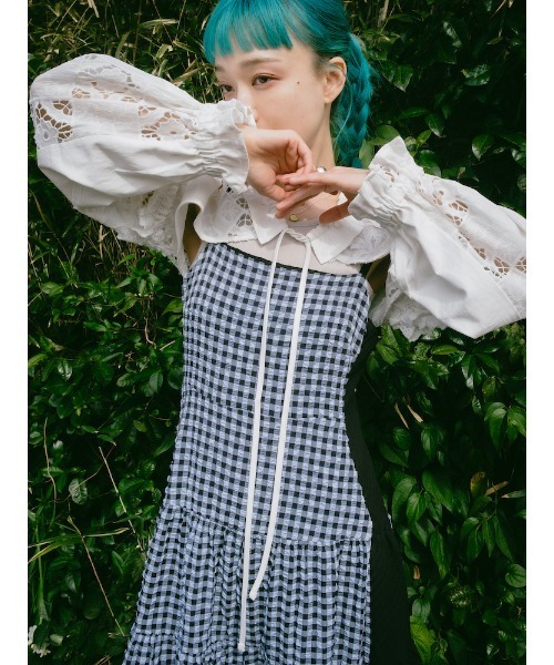 ELLA CANTARIA(エヤカンタリア)の「Lace Patchwork Bolero|レースパッチワークボレロ(カーディガン/ボレロ・レディース・ホワイト/ライトイエロー・FREE)」の3枚目の写真
