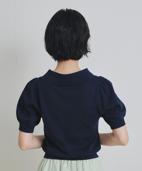 REDYAZEL(レディアゼル)の「パフスリーブポロニットプルオーバー(ニット/セーター・レディース・レッド系その他/グリーン/ホワイト/オレンジ/ネイビー・FREE)」の21枚目の写真