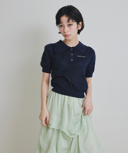 REDYAZEL(レディアゼル)の「パフスリーブポロニットプルオーバー(ニット/セーター・レディース・レッド系その他/グリーン/ホワイト/オレンジ/ネイビー・FREE)」の19枚目の写真