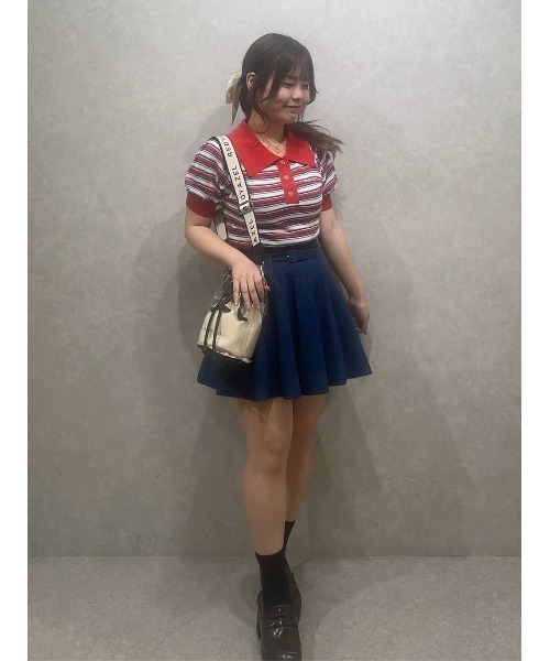 REDYAZEL(レディアゼル)の「パフスリーブポロニットプルオーバー(ニット/セーター・レディース・レッド系その他/グリーン/ホワイト/オレンジ/ネイビー・FREE)」の12枚目の写真