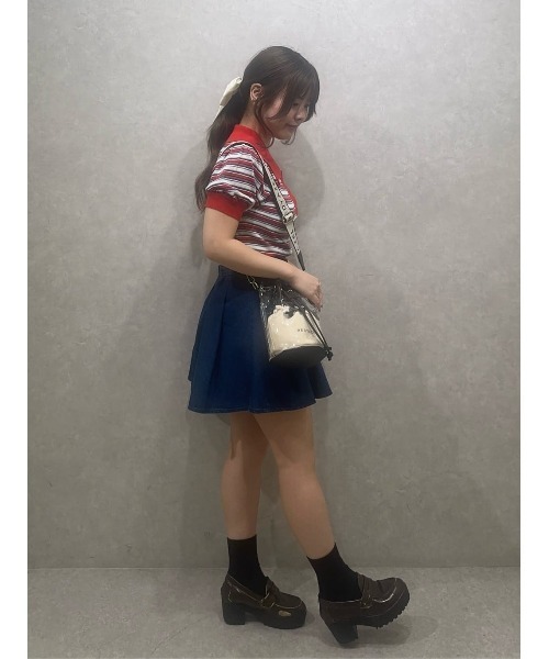 REDYAZEL(レディアゼル)の「パフスリーブポロニットプルオーバー(ニット/セーター・レディース・レッド系その他/グリーン/ホワイト/オレンジ/ネイビー・FREE)」の13枚目の写真