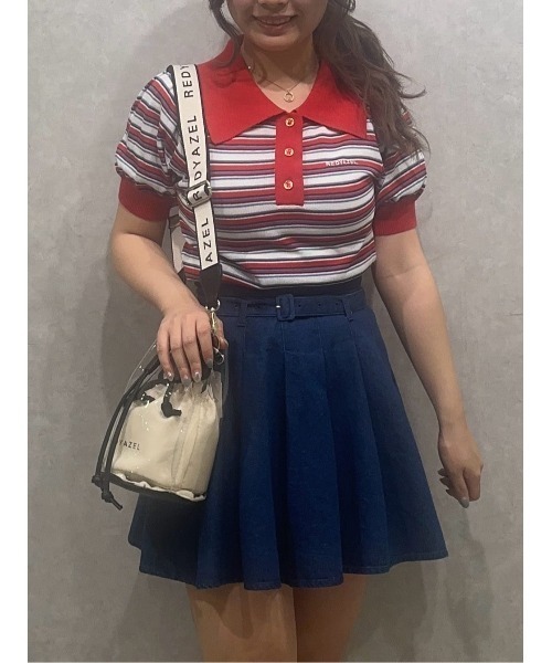 REDYAZEL(レディアゼル)の「パフスリーブポロニットプルオーバー(ニット/セーター・レディース・レッド系その他/グリーン/ホワイト/オレンジ/ネイビー・FREE)」の14枚目の写真