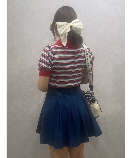 REDYAZEL(レディアゼル)の「パフスリーブポロニットプルオーバー(ニット/セーター・レディース・レッド系その他/グリーン/ホワイト/オレンジ/ネイビー・FREE)」の15枚目の写真
