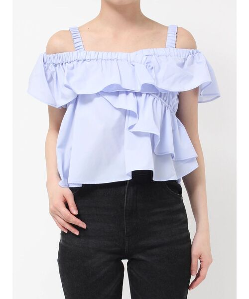 LAGUNAMOON（ラグナムーン）の「フリルクロスデザインブラウス 【夏服】【オフショル】【半袖】（シャツ/ブラウス・レディース・ブラウン/ホワイト/ライトブルー/その他1・FREE）」の17枚目の写真