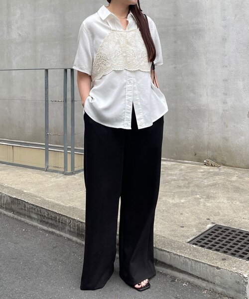 Omekashi(オメカシ)の「コードレースビスチェ(シャツ/ブラウス・レディース・ブラック/オフホワイト・FREE)」の17枚目の写真