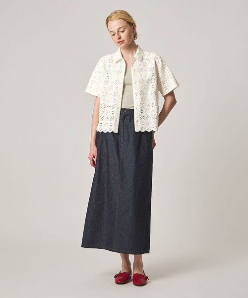 Steven Alan（スティーブンアラン）の「＜Steven Alan＞レース ショートスリーブ シャツ（シャツ/ブラウス・レディース・ブラック/オフホワイト・S/M）」の3枚目の写真