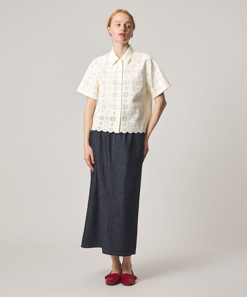 Steven Alan（スティーブンアラン）の「＜Steven Alan＞レース ショートスリーブ シャツ（シャツ/ブラウス・レディース・ブラック/オフホワイト・S/M）」の5枚目の写真