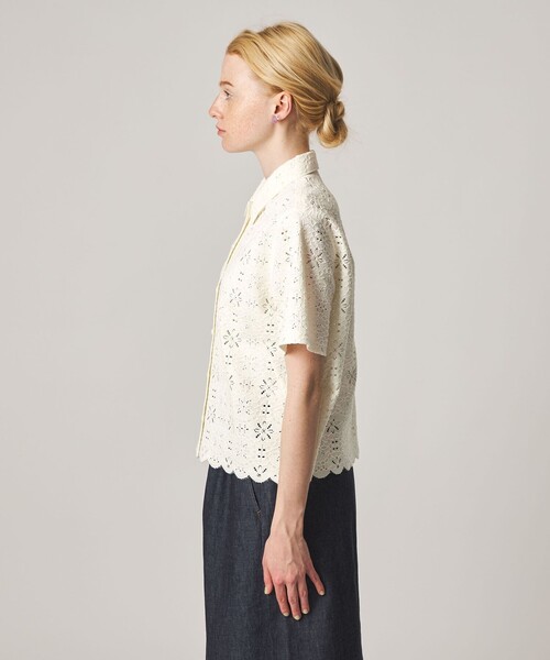 Steven Alan（スティーブンアラン）の「＜Steven Alan＞レース ショートスリーブ シャツ（シャツ/ブラウス・レディース・ブラック/オフホワイト・S/M）」の7枚目の写真